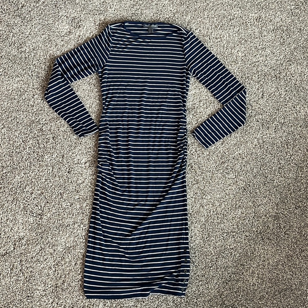 Navy Striped Maternity Dress (A Pea in the Pod)
